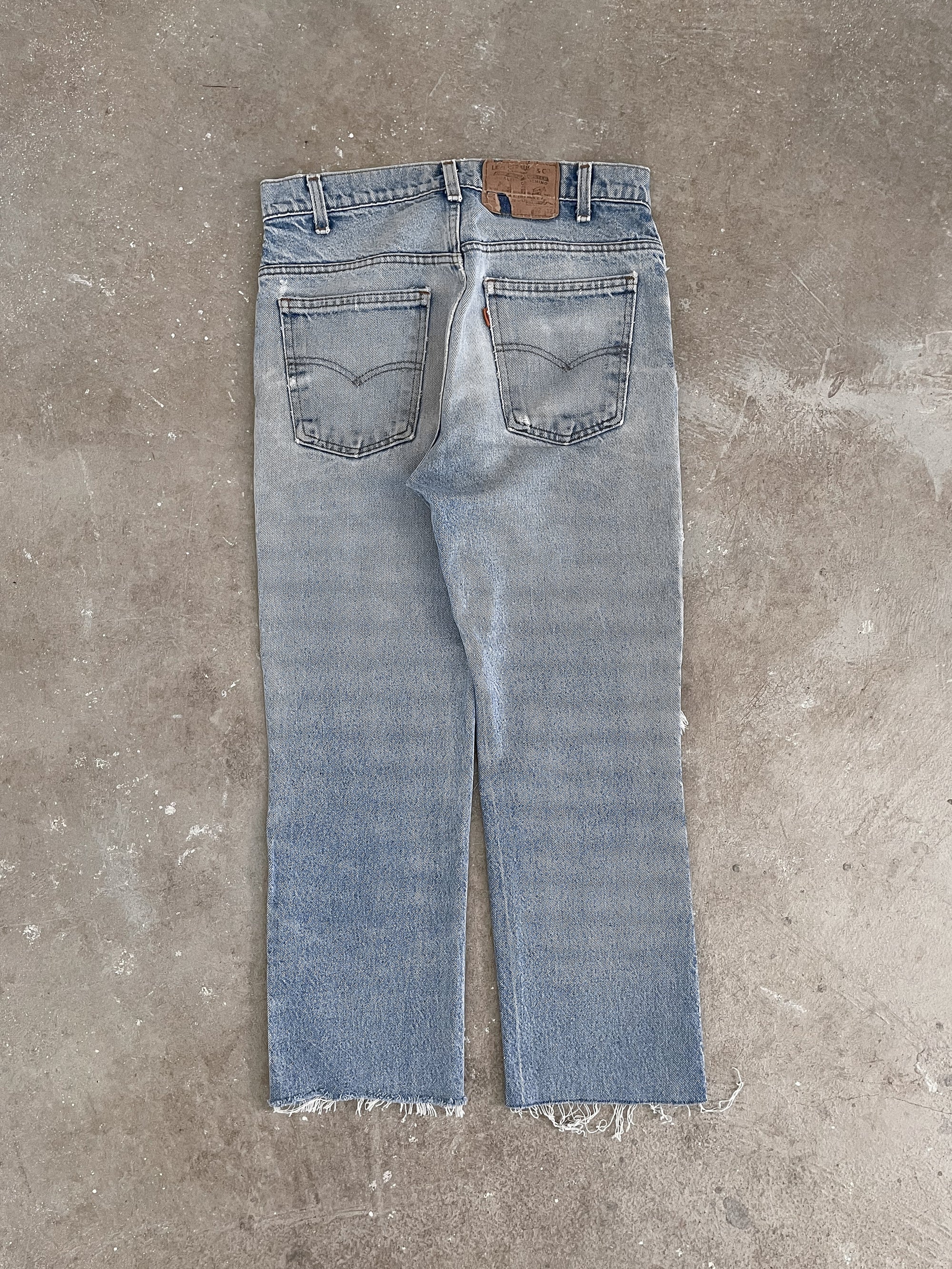 1970s/80s Orange Tab Levi’s Distressed Blue 517 Raw Hem (30X26)