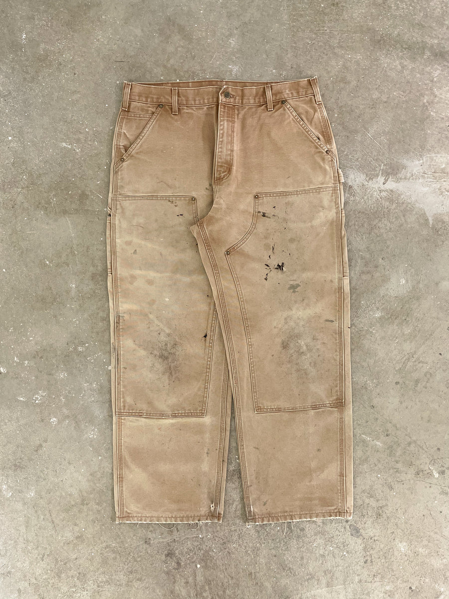 2000s Carhartt B136 Tan Double Knee Work Pants (35X29) – DAMAGED