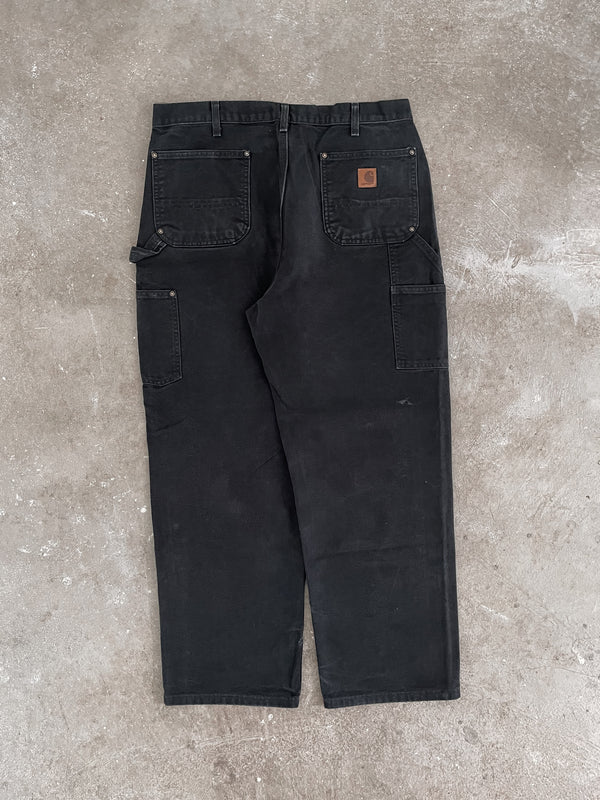 Carhartt B136 Black Double Knee Work Pants (36X29)