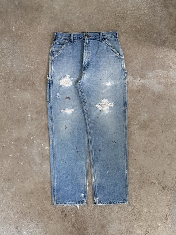 Early 00s Carhartt B137 Blue Denim Work Pants (32X33)