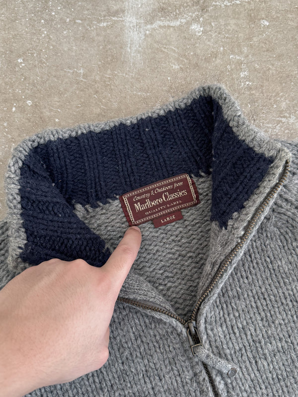 1990s Marlboro Classics Dual Zip Cardigan (L)