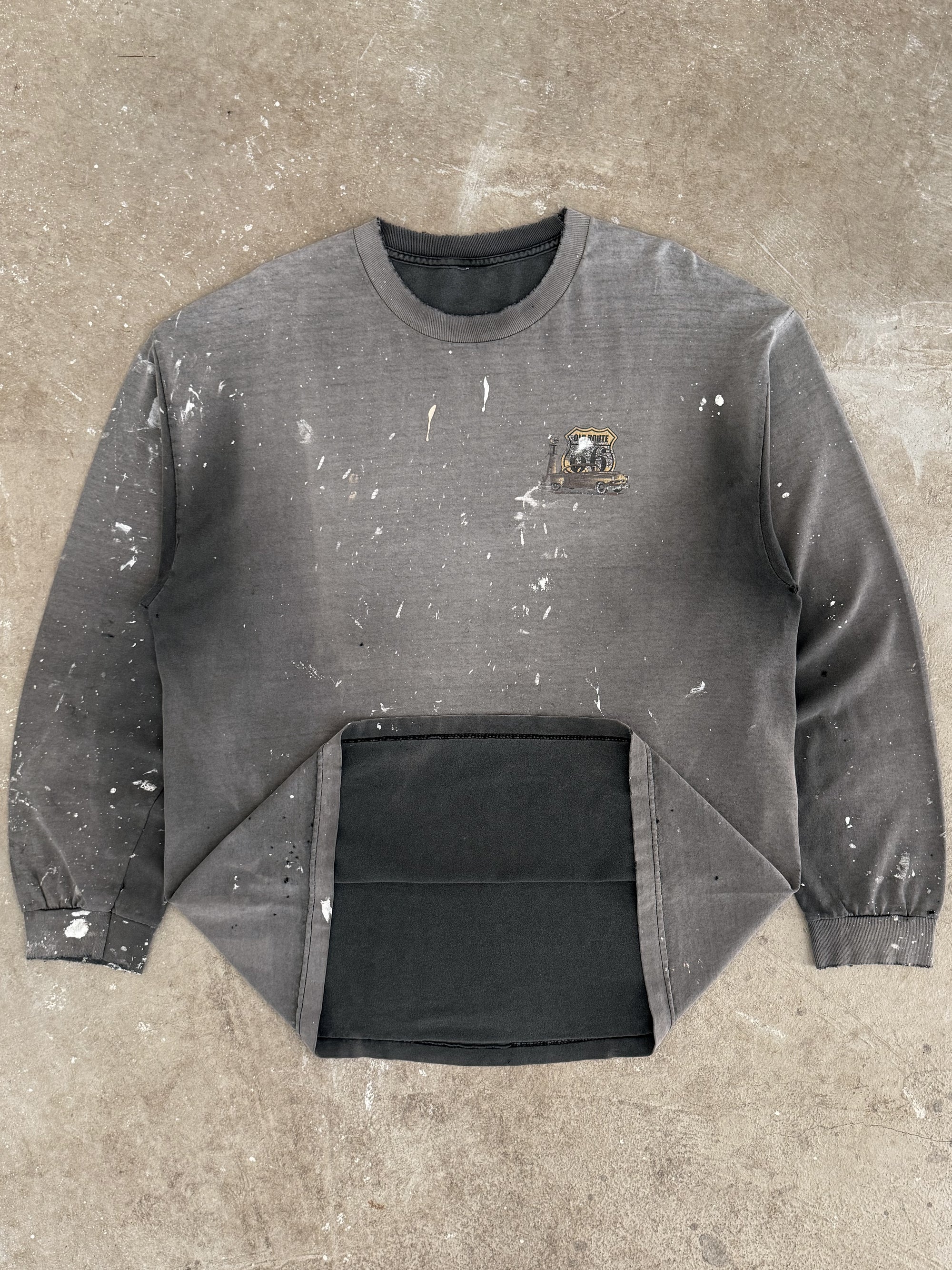 2000s "Old Route 66" Faded Painters Long Sleeve Tee (XL)
