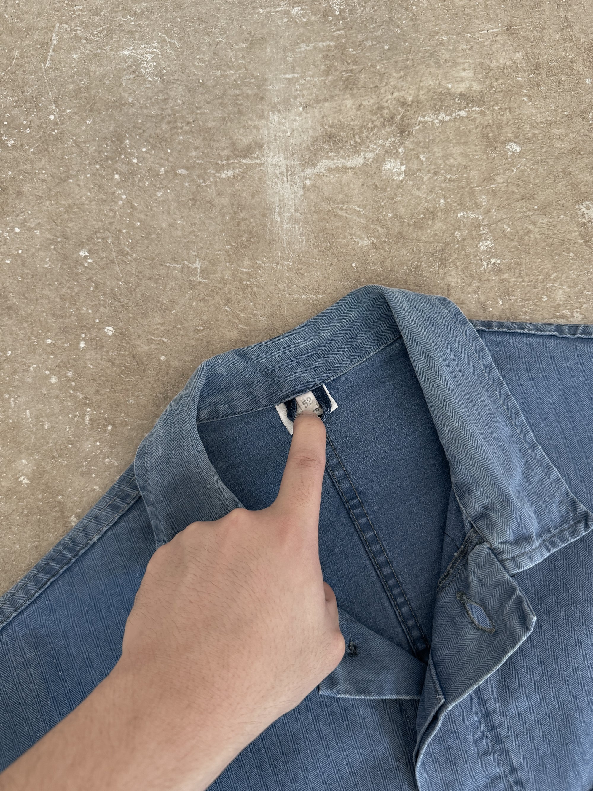 1970s Repaired Blue HBT French Chore Jacket (M)