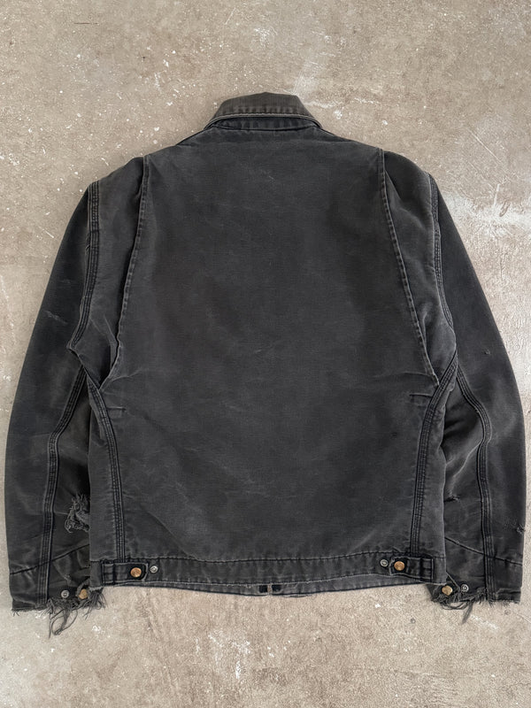 1990s Carhartt "Hamilton" Faded Black J01 Detroit Jacket (M)