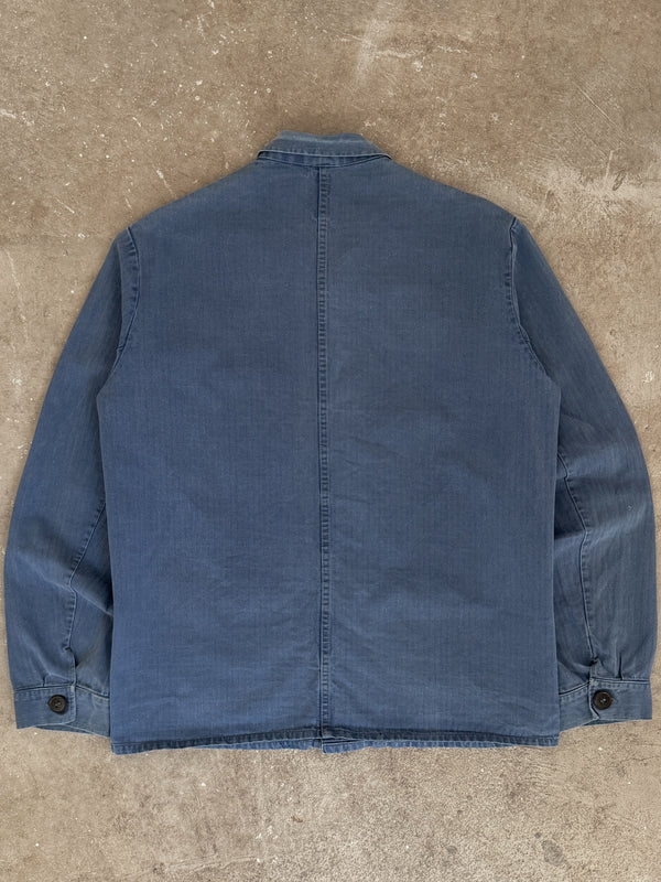 1970s Repaired Blue HBT French Chore Jacket (M)