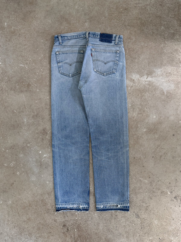 1980s Levis Faded Blue 501 Released Hem (32X30)