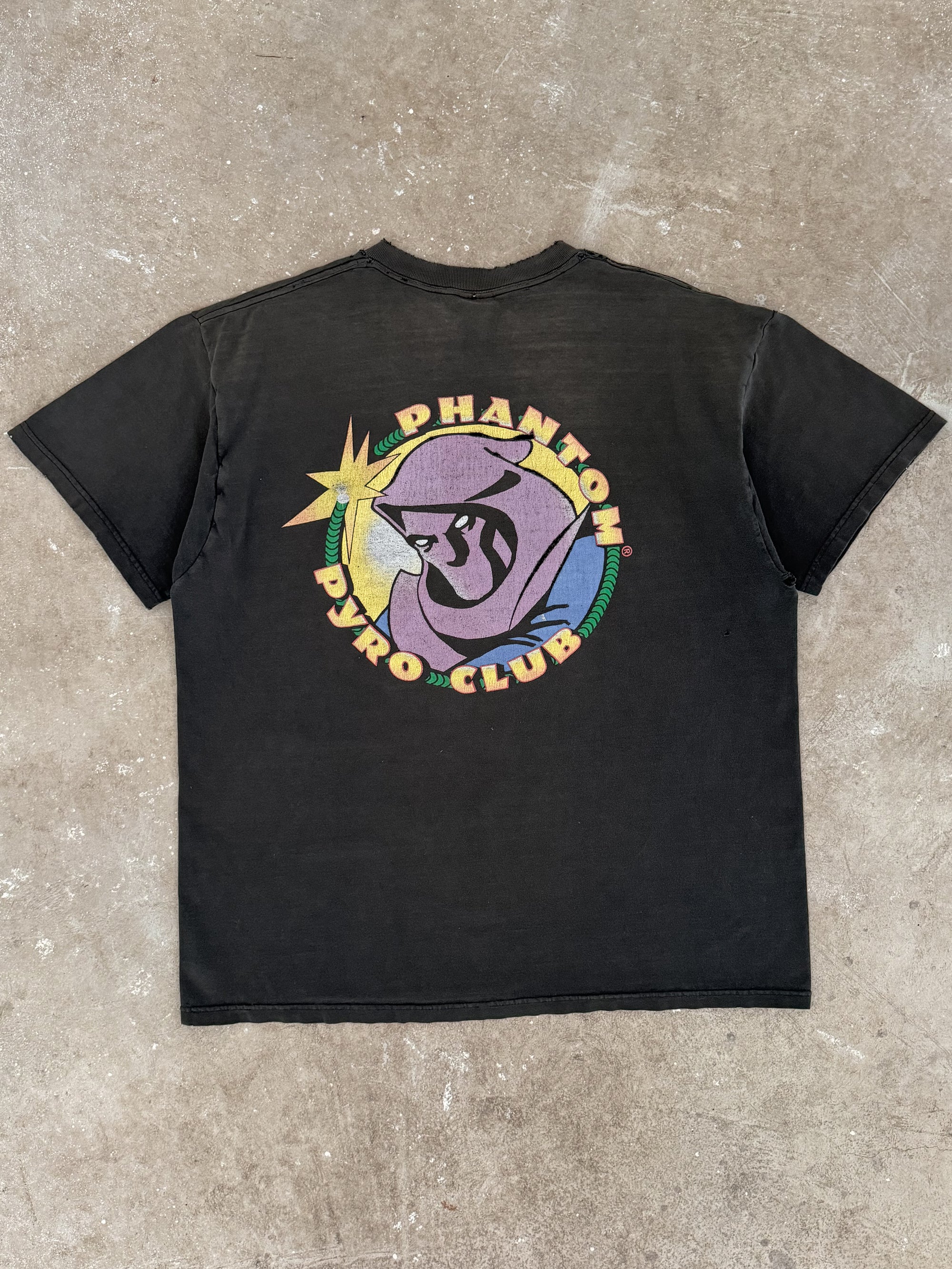 1990s "Phantom Pyro Club" Distressed Faded Tee (XL)