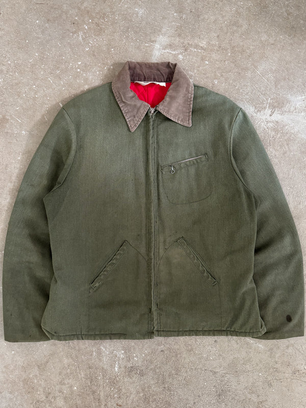 1970s Key Imperial Faded Green Lined Work Jacket (M)