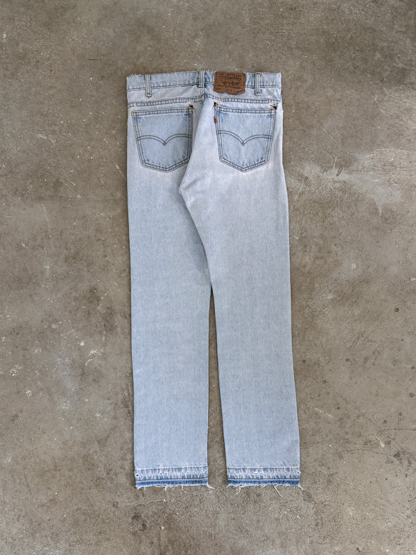 1990s Orange Tab Levis Pink Tint Blue 505 Released Hem (30X30)