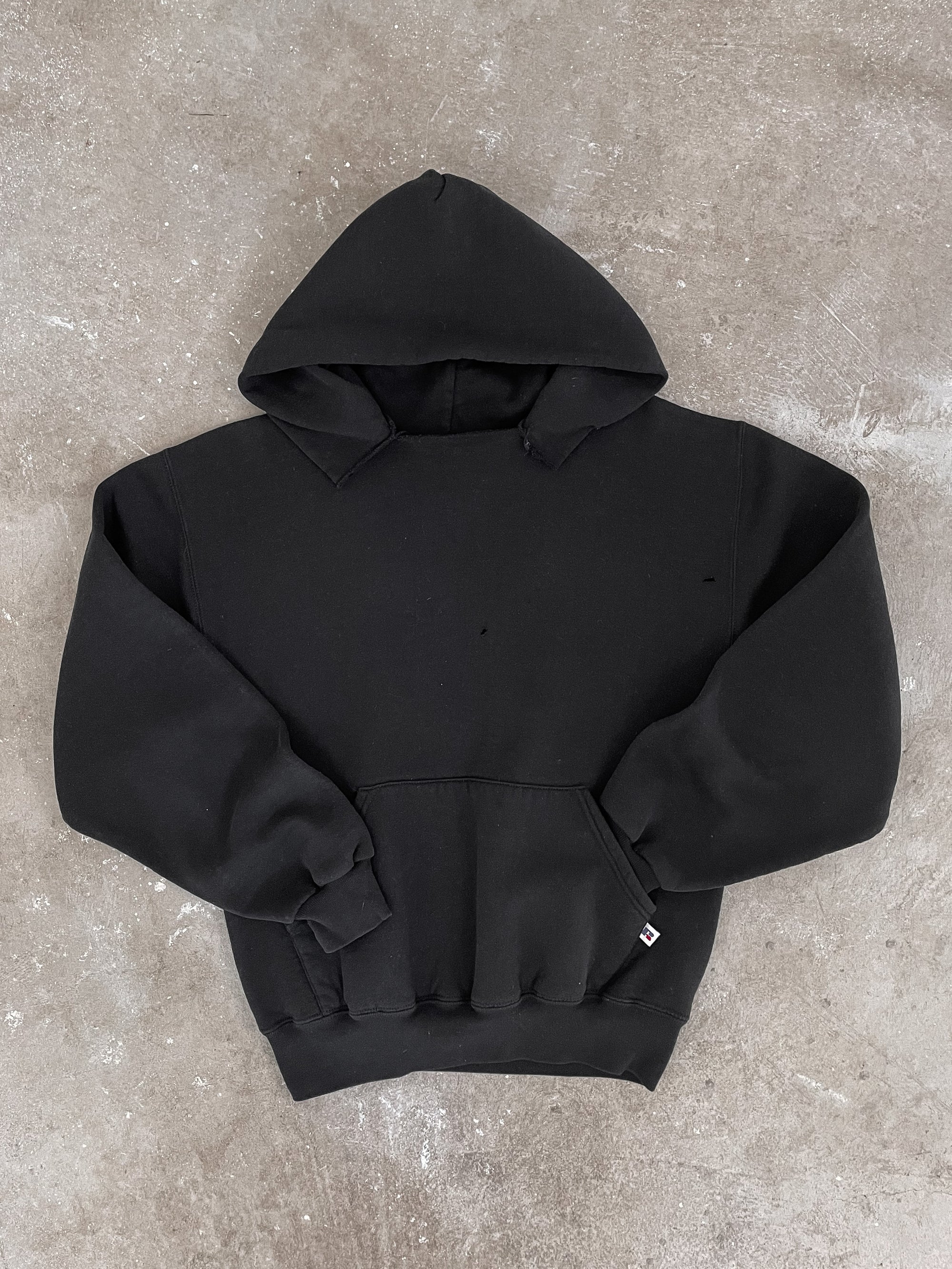 Early 00s Russell Distressed Black Hoodie (S/M)