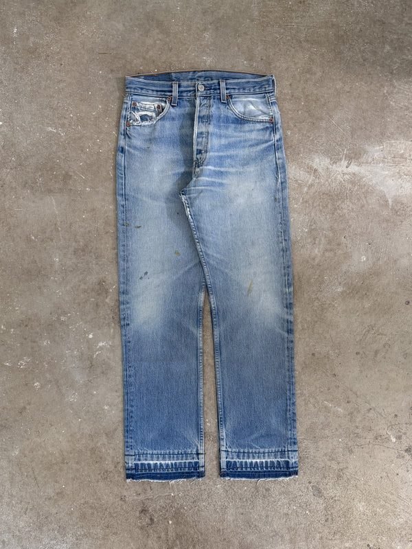 1990s Levis Faded Blue 501 Released Hem (28X30)