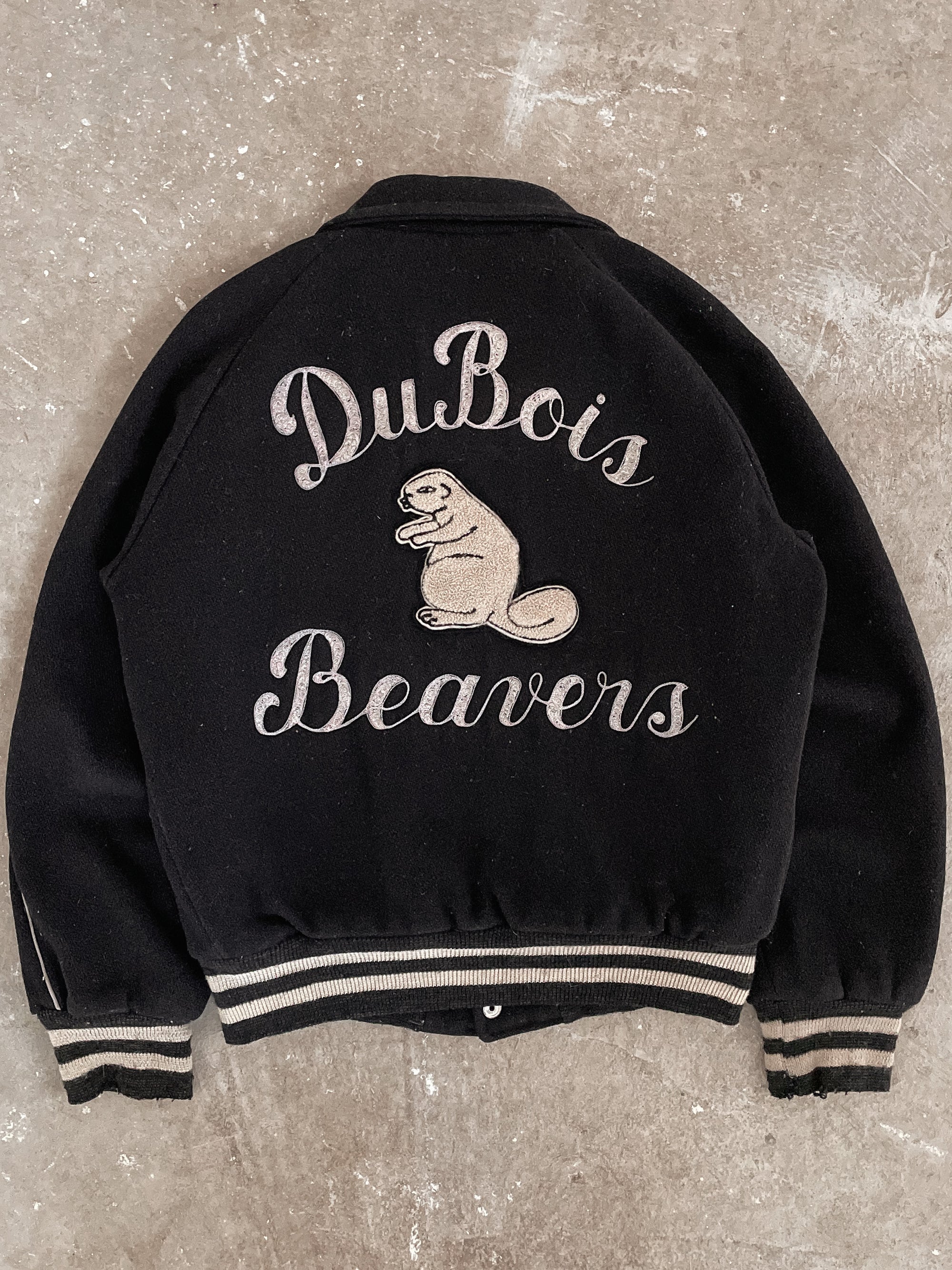 1950s “DuBois Beavers” Chain Stitched Raglan Varsity Jacket (S)