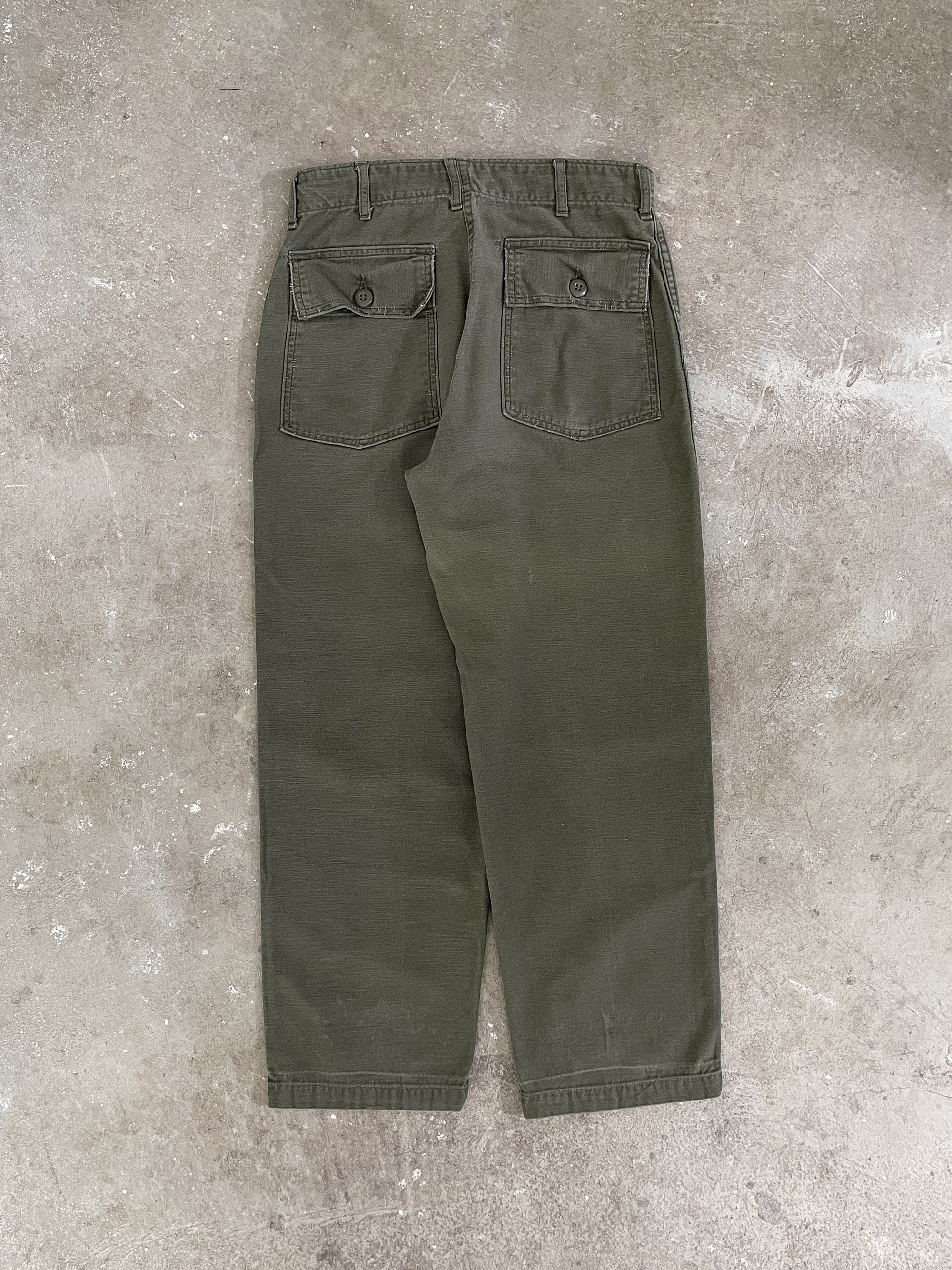 1970s OG-107 Faded Military Fatigue Pants (28X26)