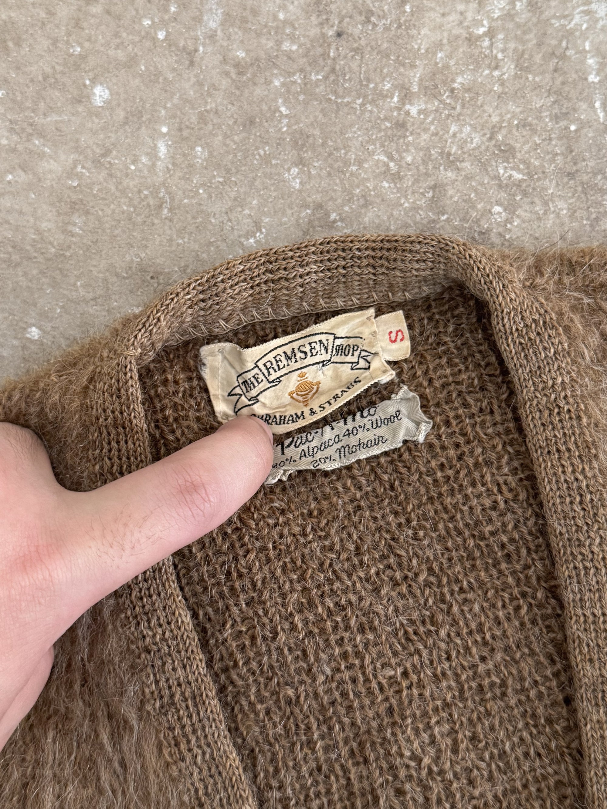 1960s Brown Mohair Cardigan (S)