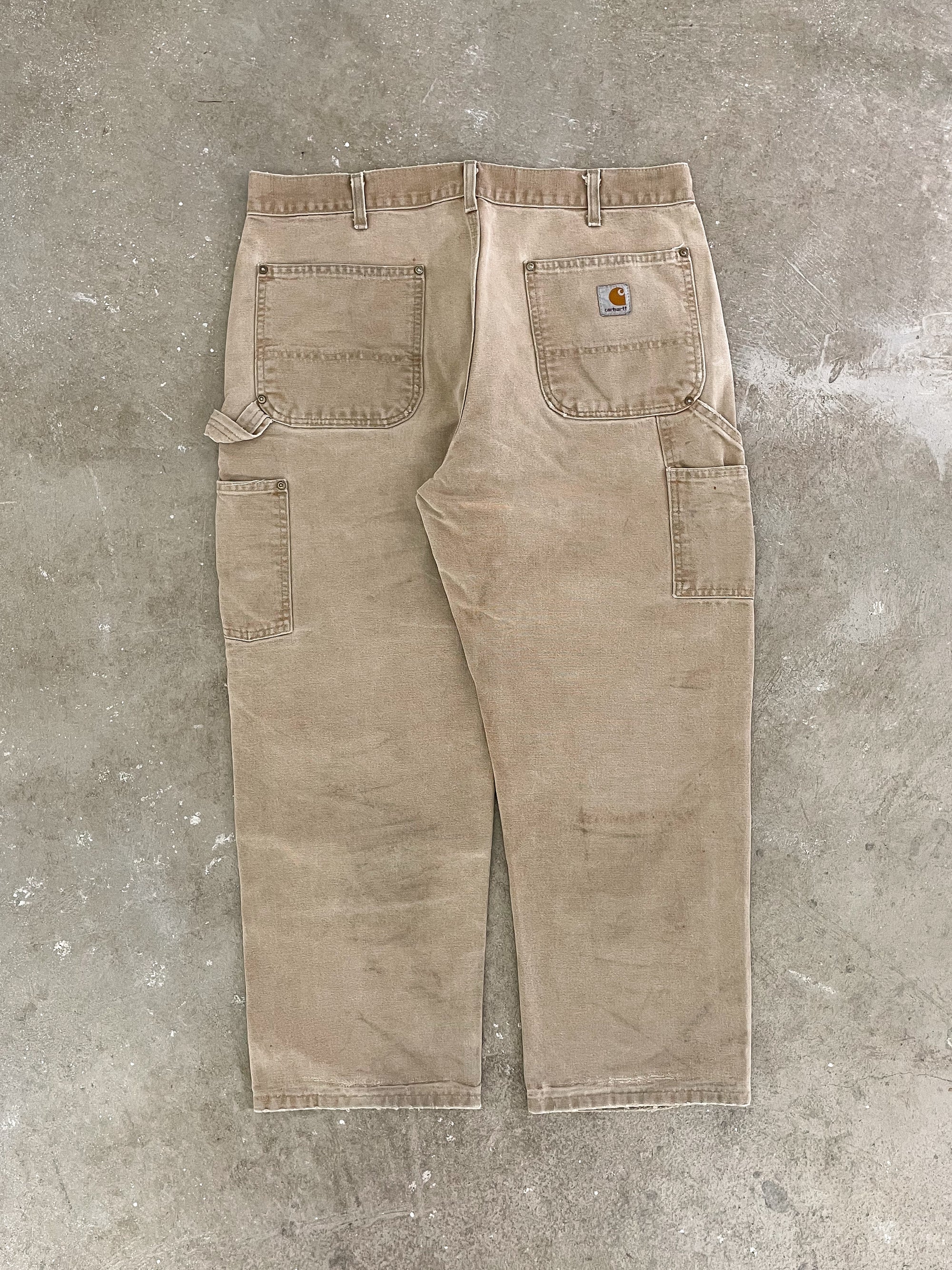 2000s Carhartt B01 Tan Double Knee Work Pants (35X26)