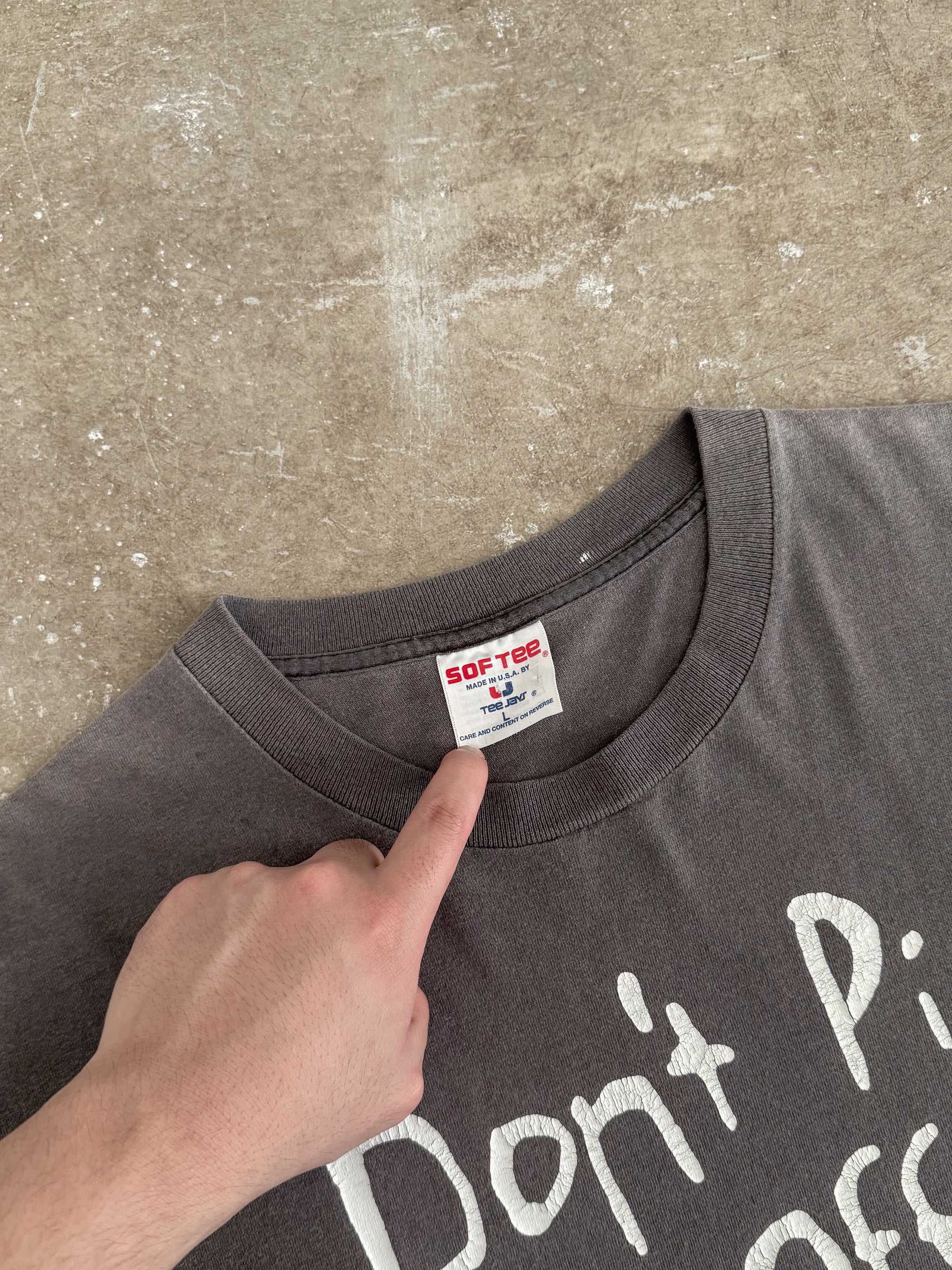 1990s "Don't Piss Me Off" Faded Tee (L)