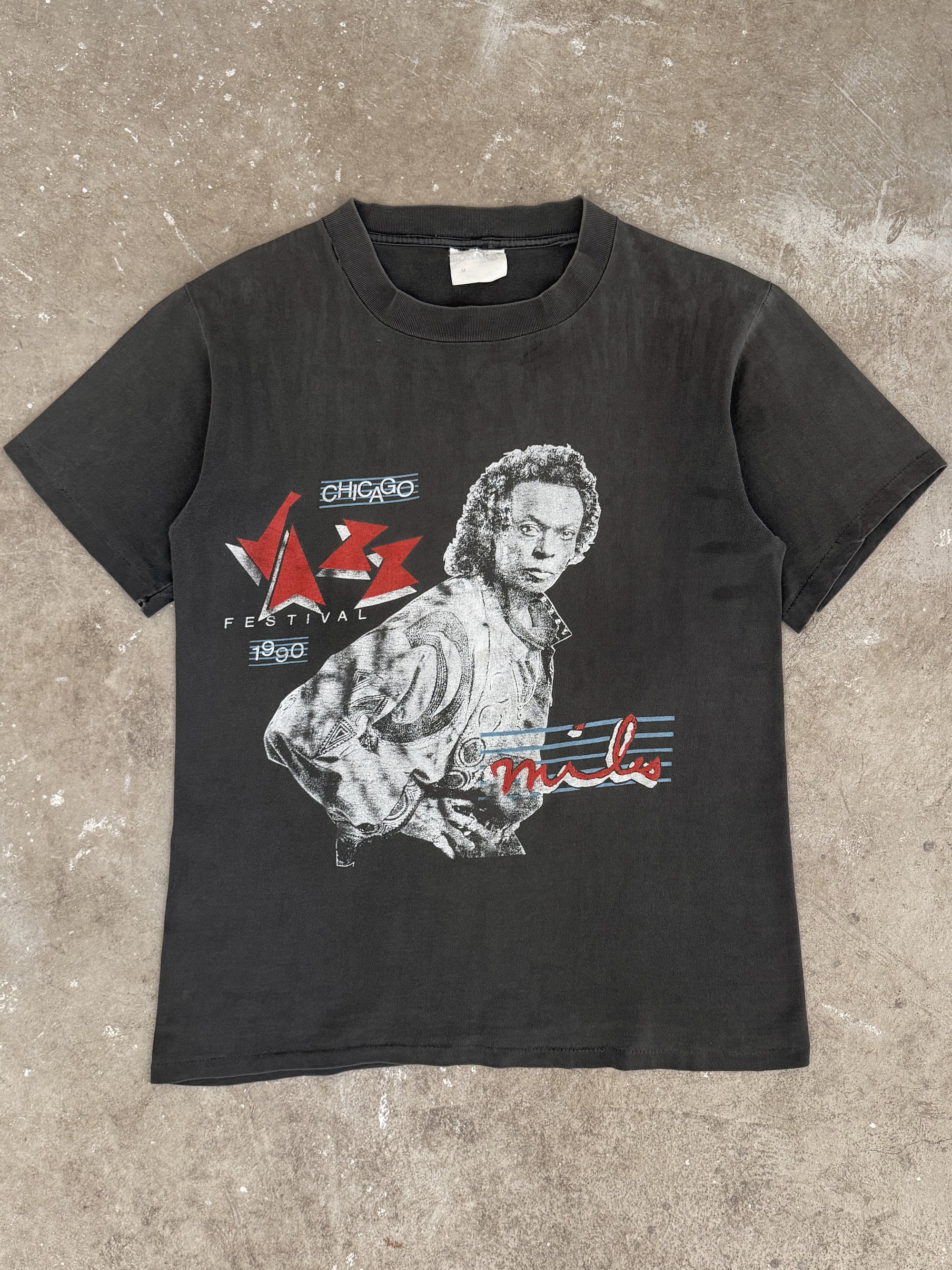 1990 Miles Davis "Chicago Jazz Festival" Faded Tee (M)