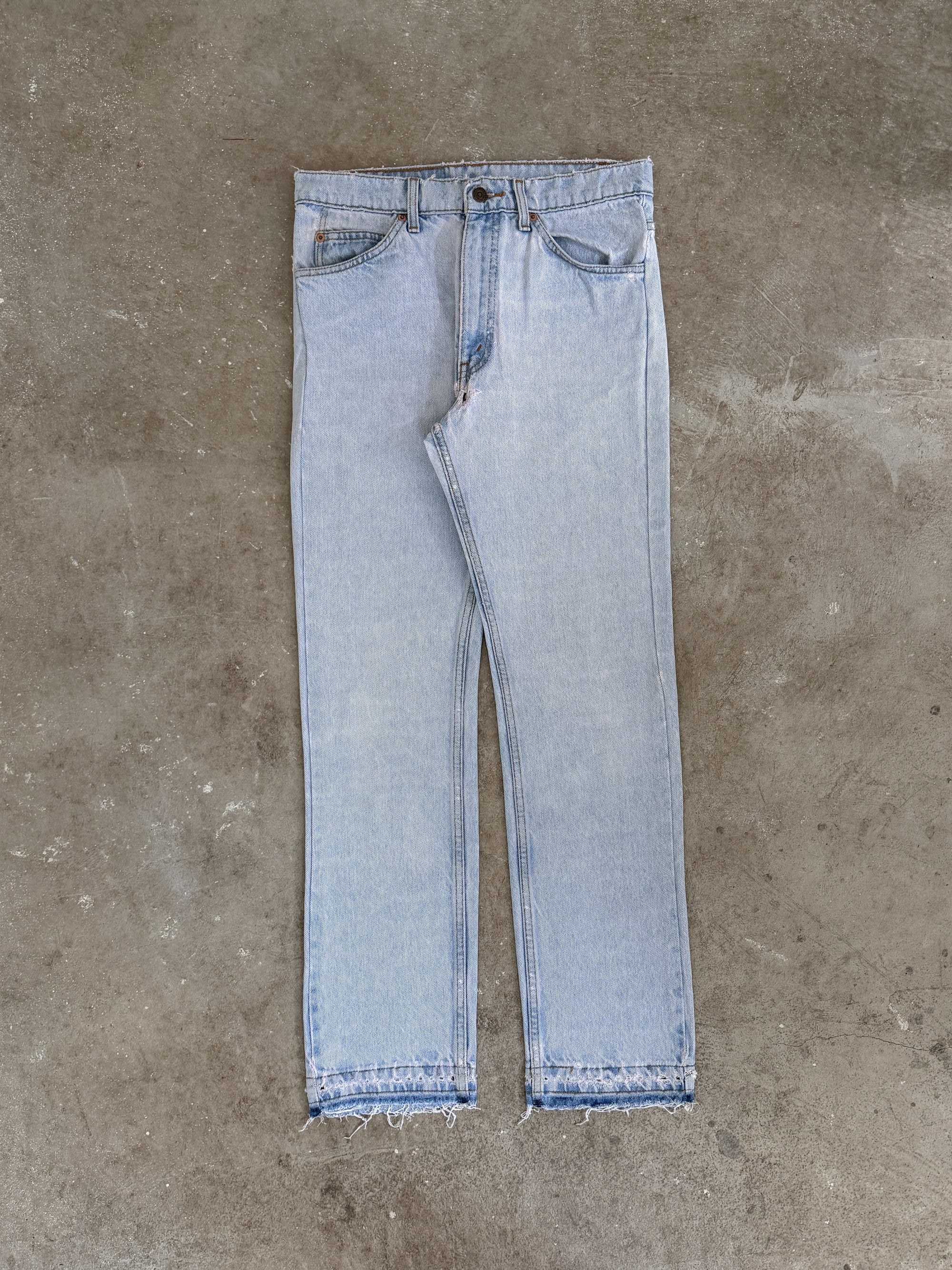 1990s Orange Tab Levis Pink Tint Blue 505 Released Hem (30X30)