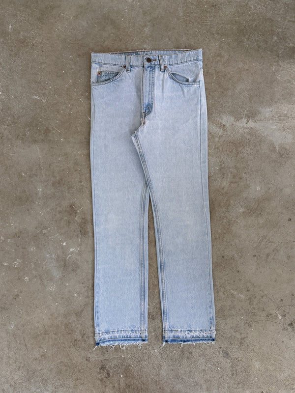 1990s Orange Tab Levis Pink Tint Blue 505 Released Hem (30X30)