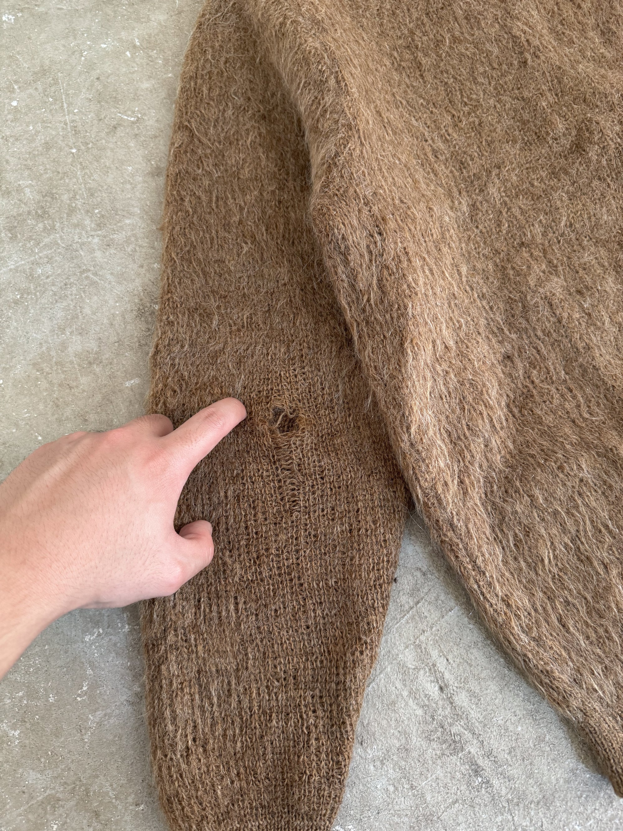 1960s Brown Mohair Cardigan (S)