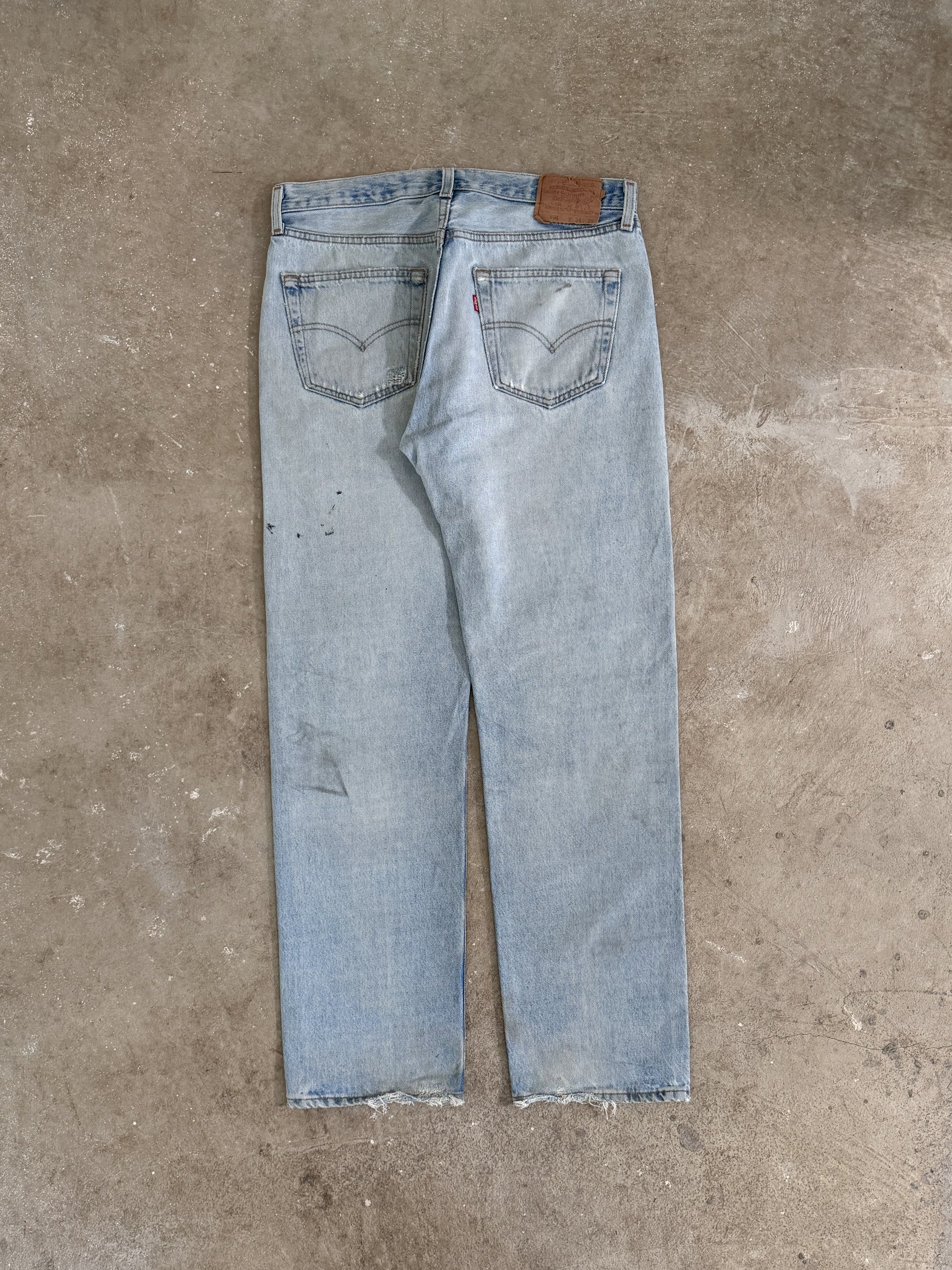 1990s Levis Repaired Faded Blue 501 (32X31)