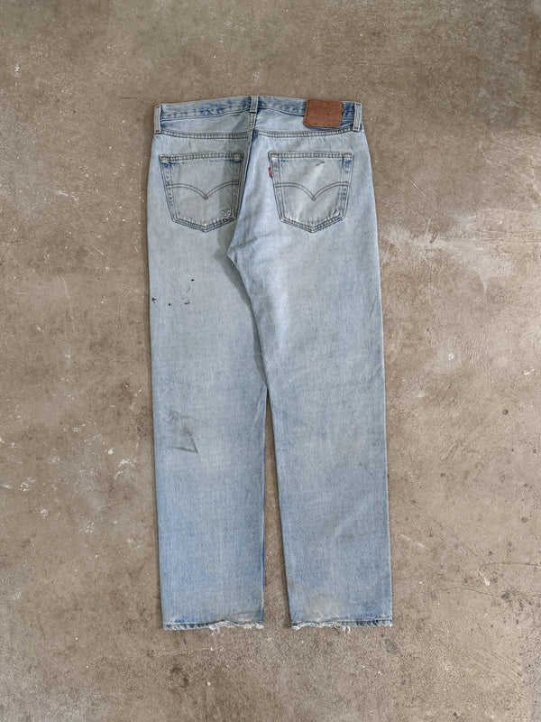 1990s Levis Repaired Faded Blue 501 (32X31)