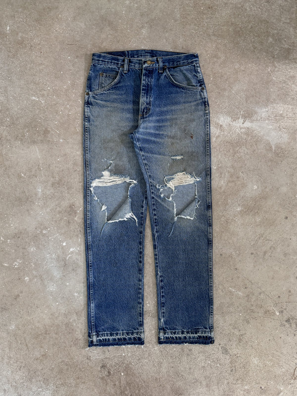 1990s/00s Wrangler Knee Blowout Released Hem Denim (29X30)