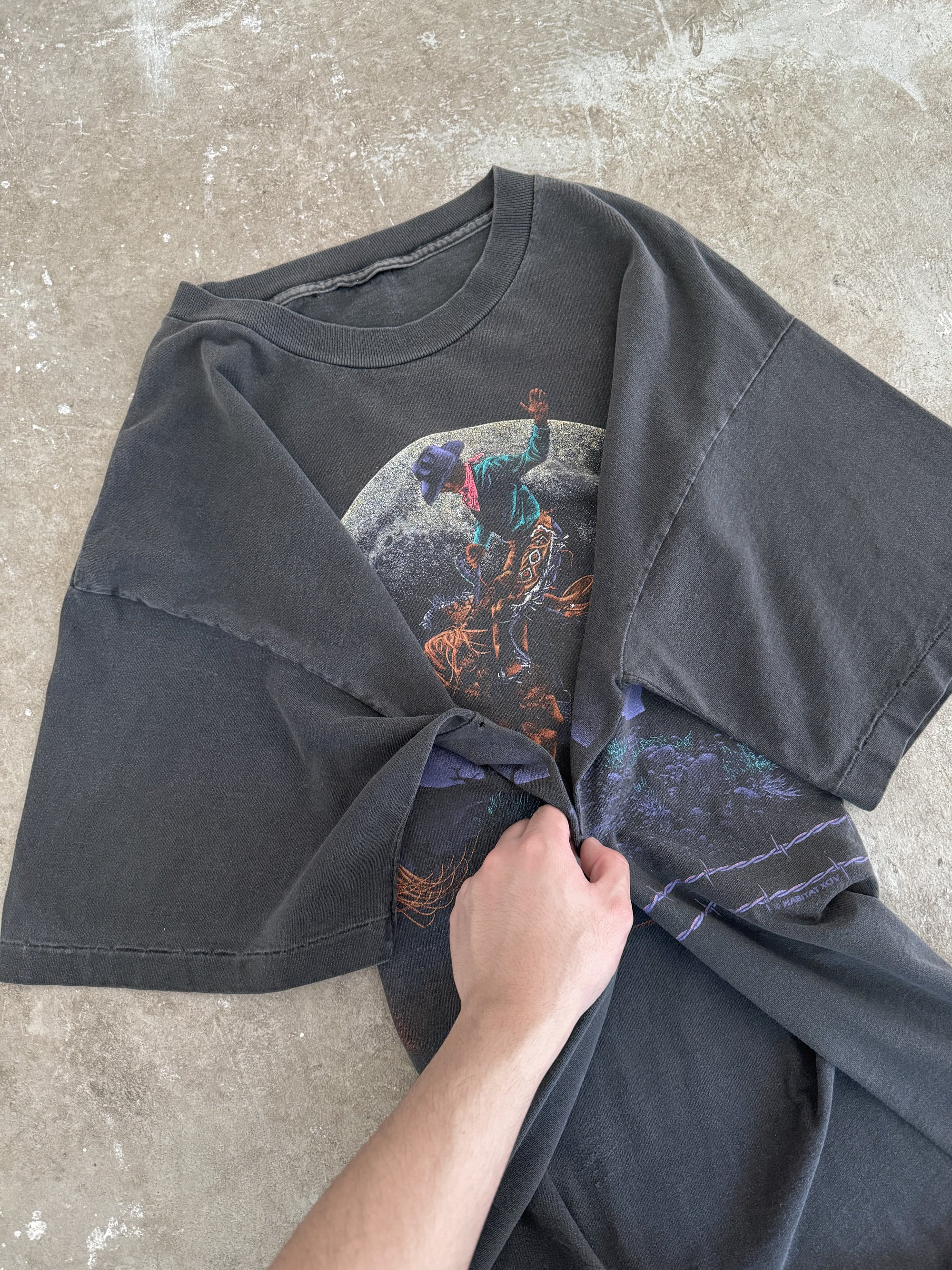 1990s "Cowboy Moon" Faded Tee (XL)