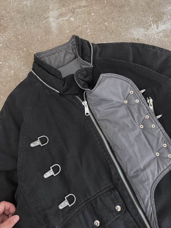 1990s Faded Black Reversible Fireman Clasp Jacket (XL)
