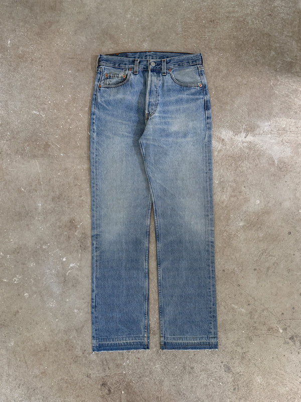 1990s/00s Levis Faded Blue 501 Released Hem (28X31)