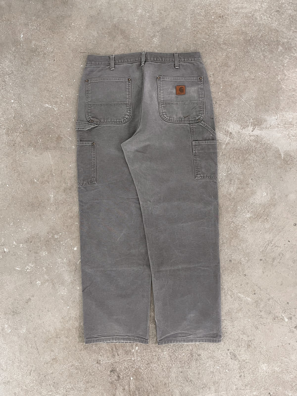 Carhartt B136 Gravel Grey Double Knee Work Pants (33X30)