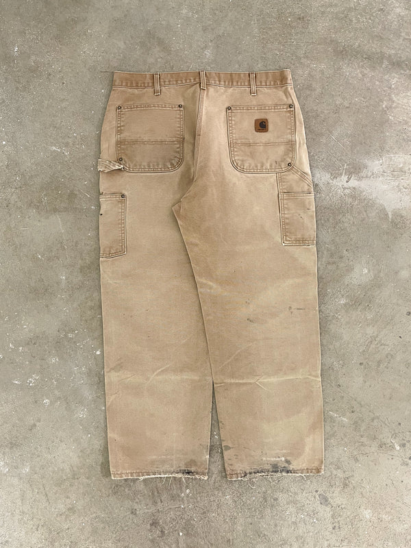 2000s Carhartt B136 Tan Double Knee Work Pants (35X29)