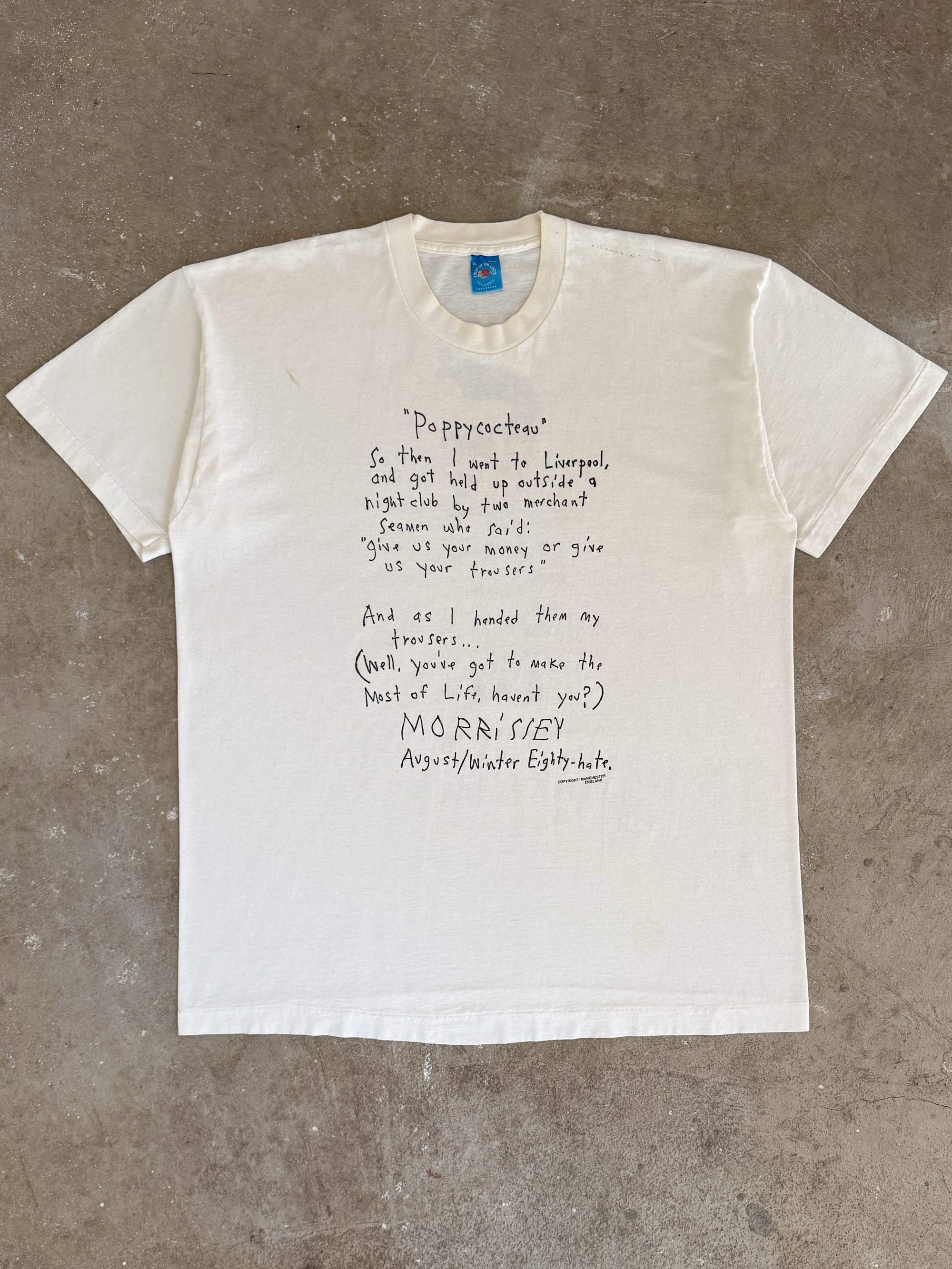 Mid 90s Morrissey "Poppycocteau" Tee (XL)