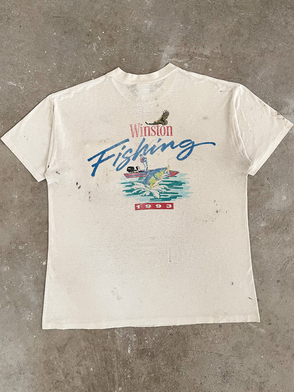 1990s “That’s Worth A Winston” Distressed Stained Single Stitched Pocket Tee (XL)