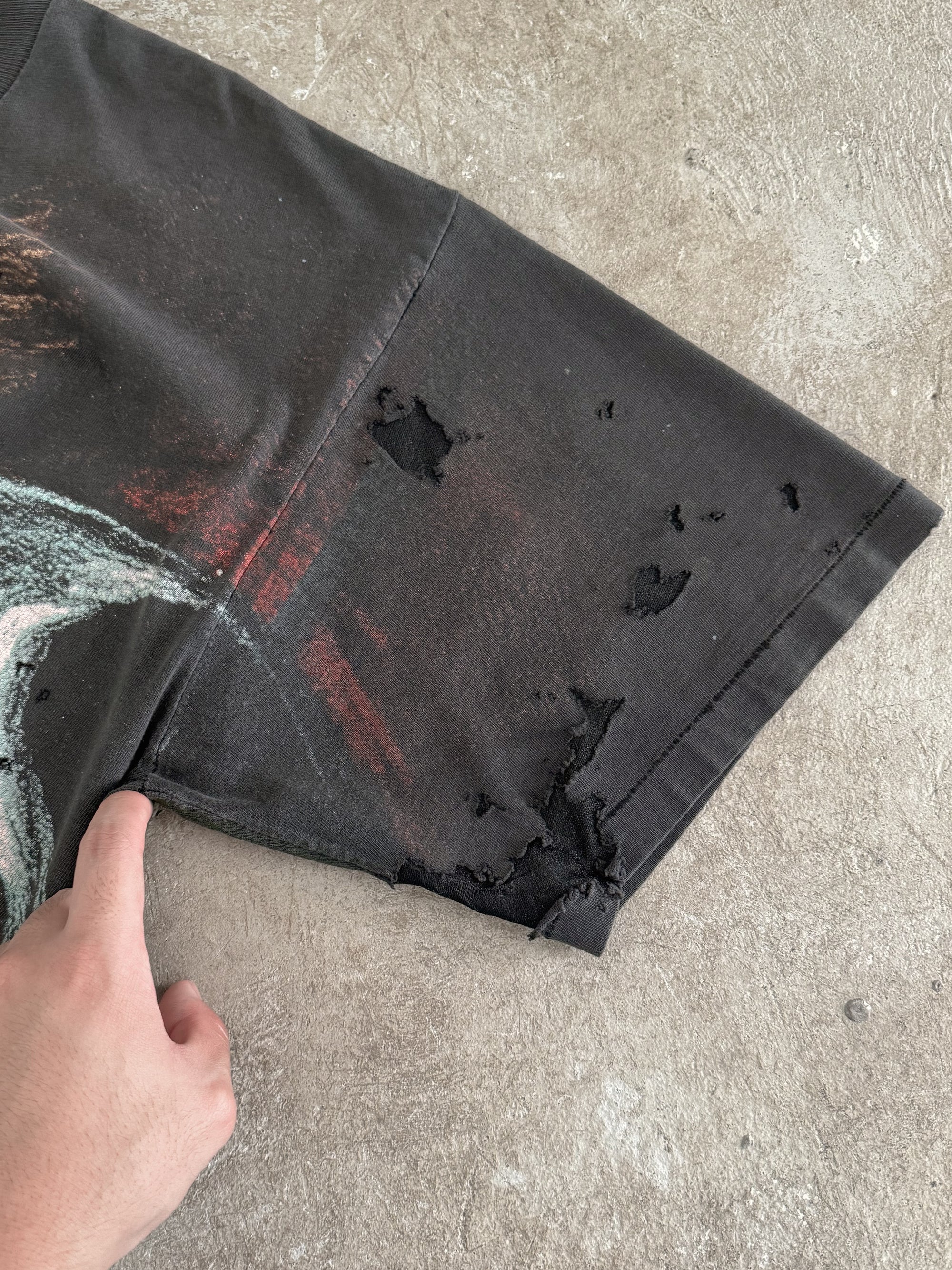 Mid 90s Pink Floyd "The Wall" Faded Repaired AOP Tee (L)