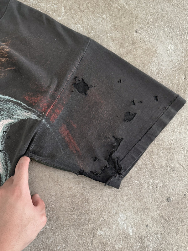 Mid 90s Pink Floyd "The Wall" Faded Repaired AOP Tee (L)