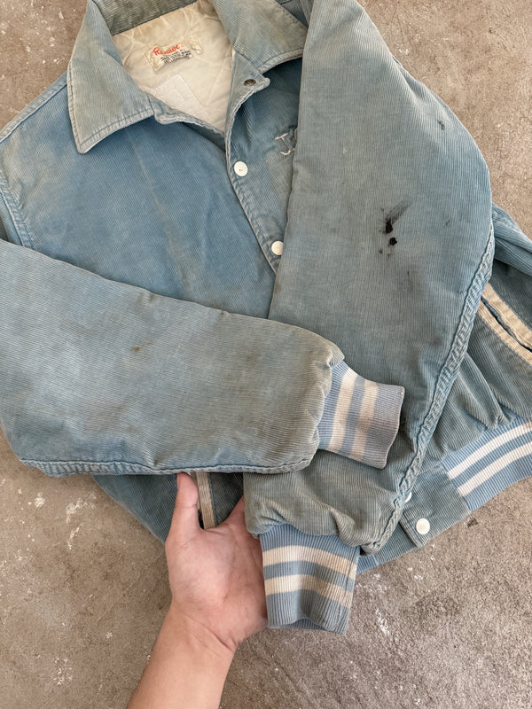 1970s/80s "East Ridge" Faded Corduroy Varsity Jacket (S)