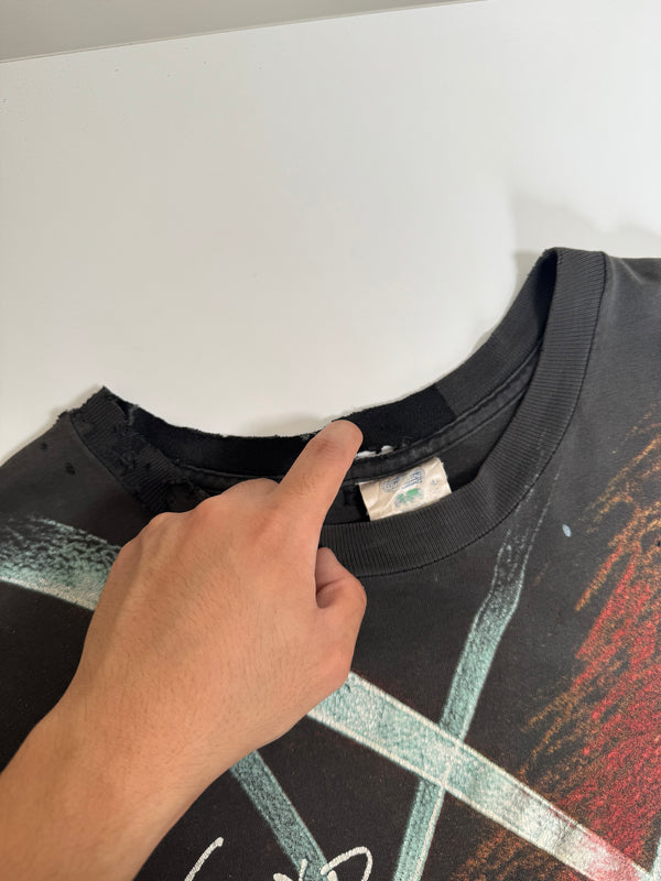 Mid 90s Pink Floyd "The Wall" Faded Repaired AOP Tee (L)