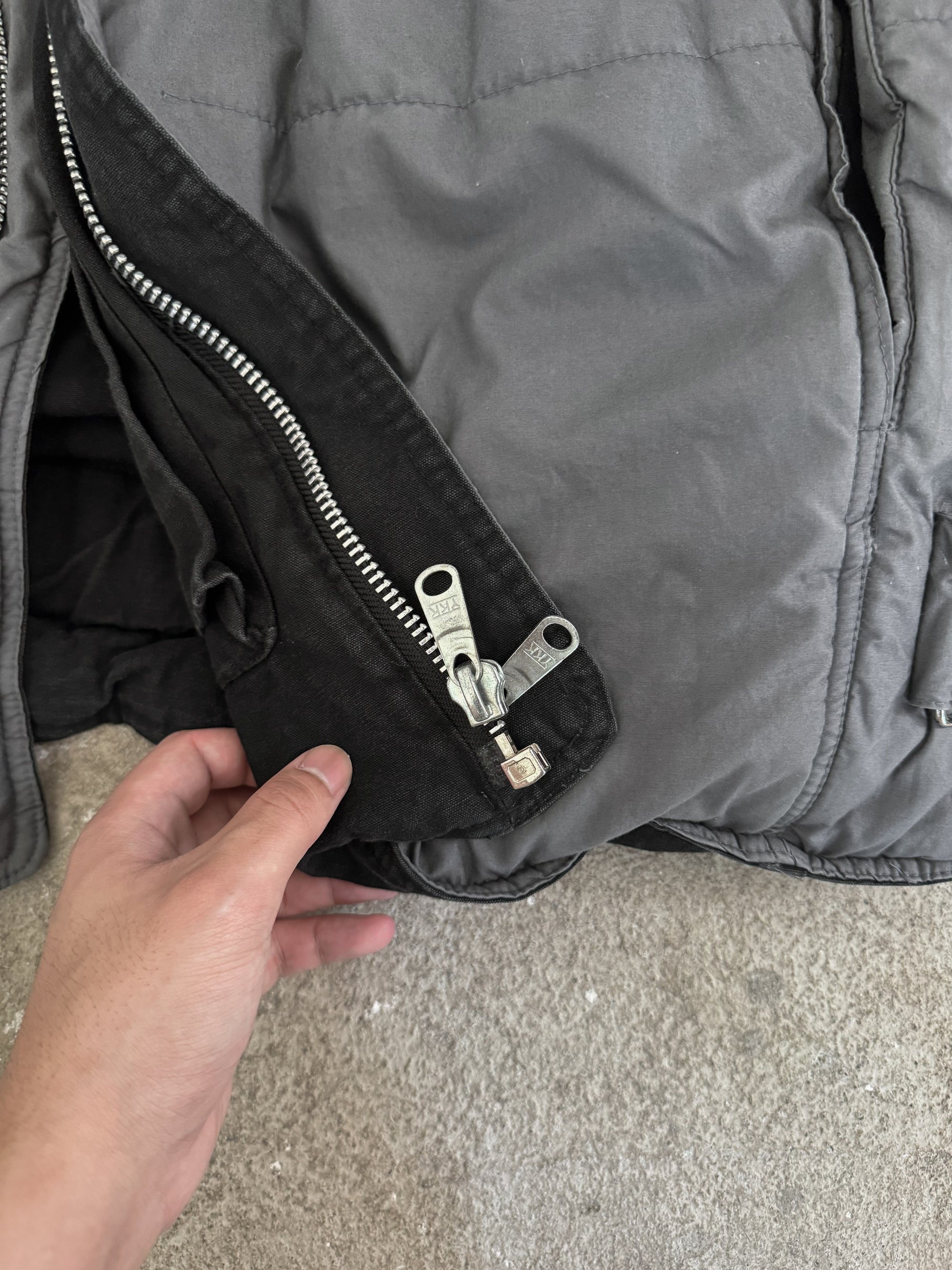 1990s Faded Black Reversible Fireman Clasp Jacket (XL)