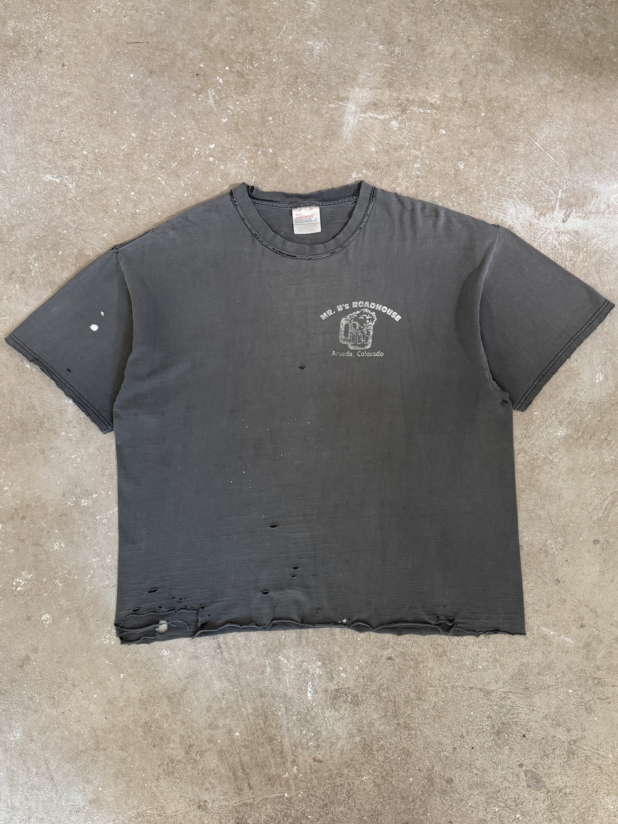 1990s/00s "Old Bikes and Good Whiskey" Distressed Faded Tee (L)