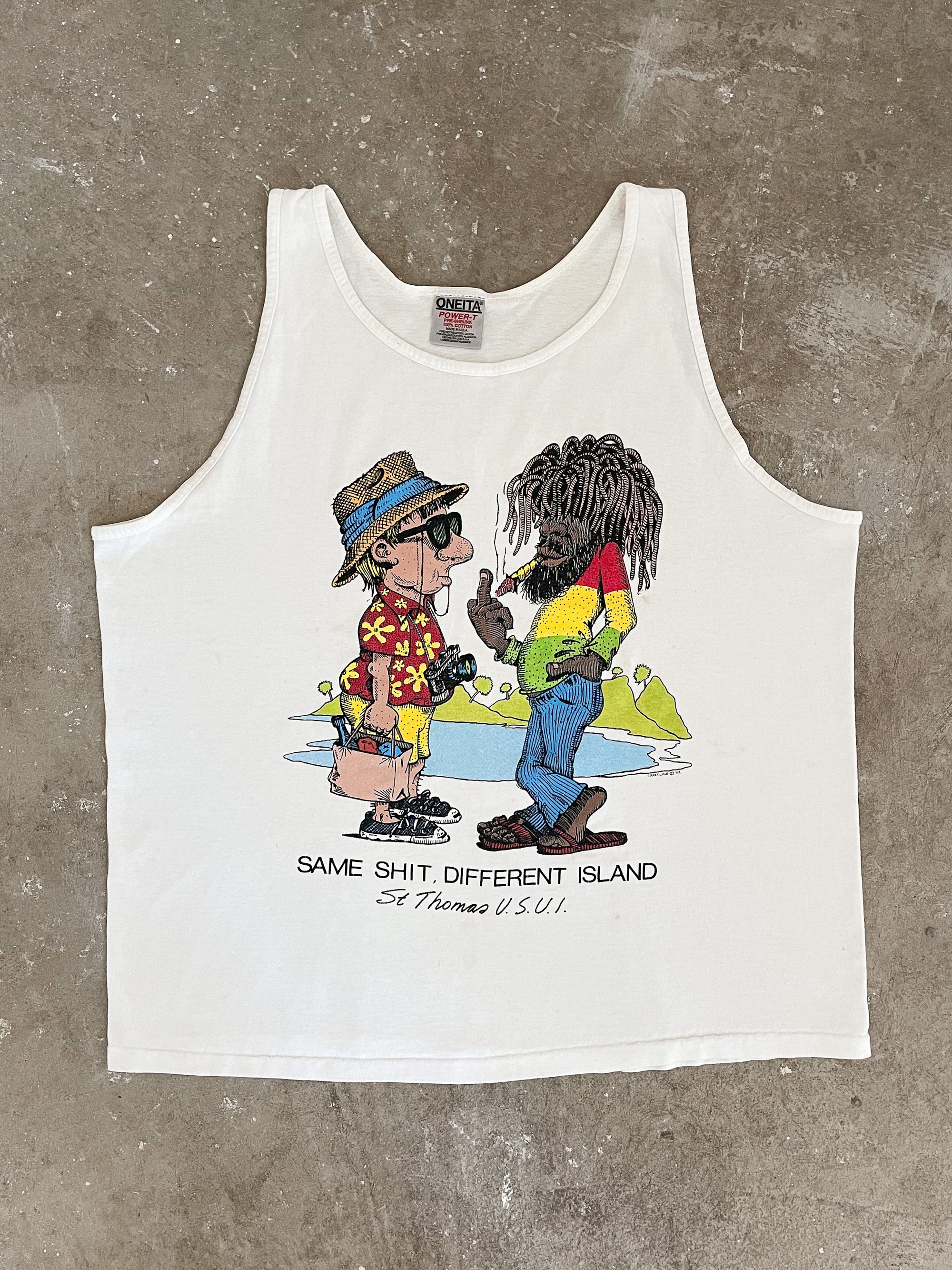 1990s “Same Shit Different Island” Tank Top (L)