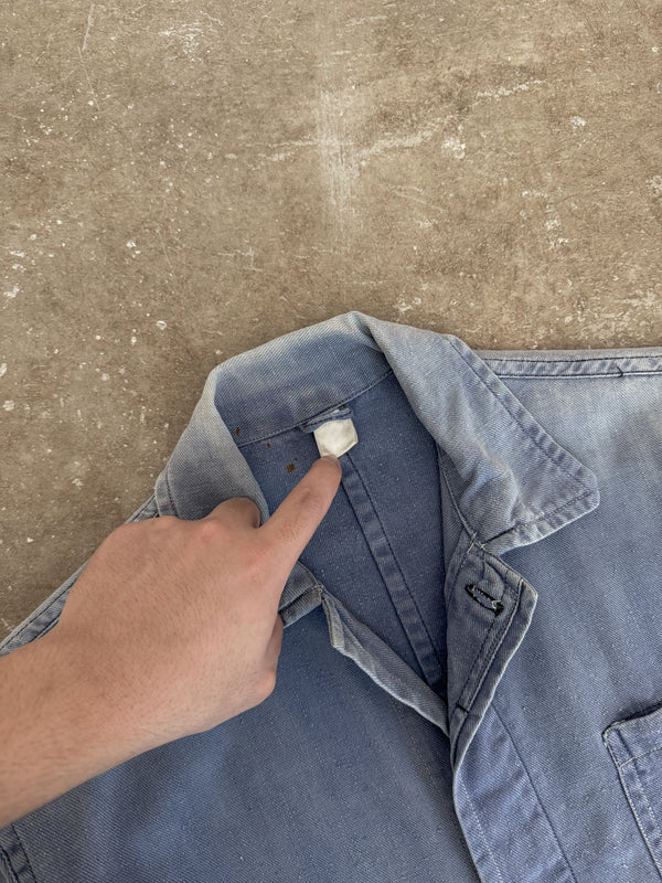 1970s Faded Blue French Chore Jacket (S)