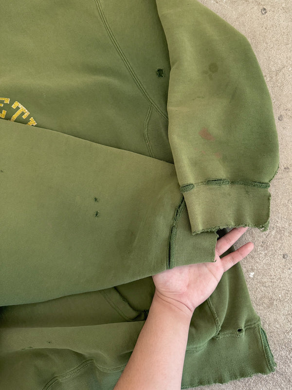 2000s Gap Athletic Thrashed Green Hoodie (XXL)