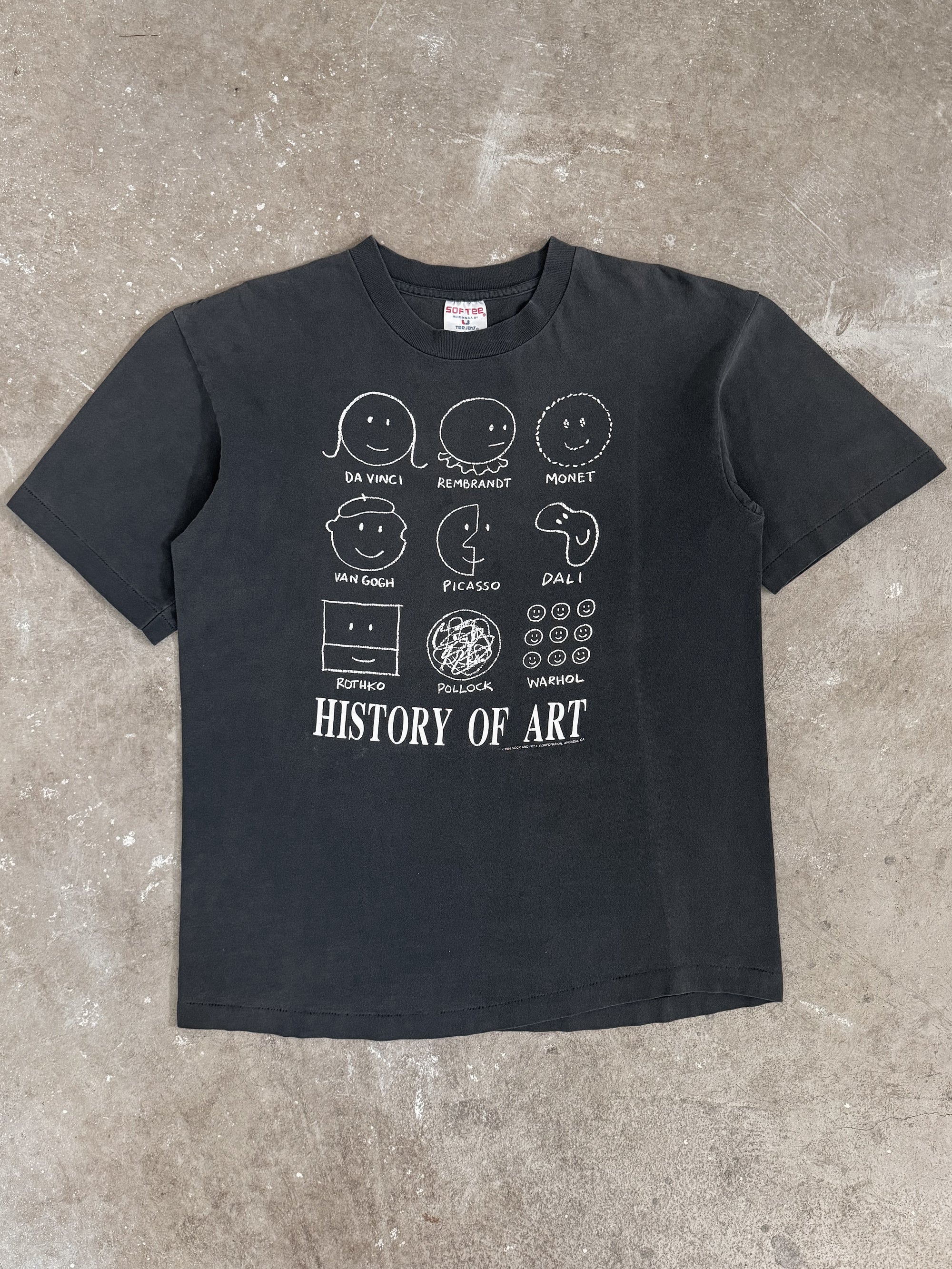 1990s "History of Art" Faded Tee (M/L)