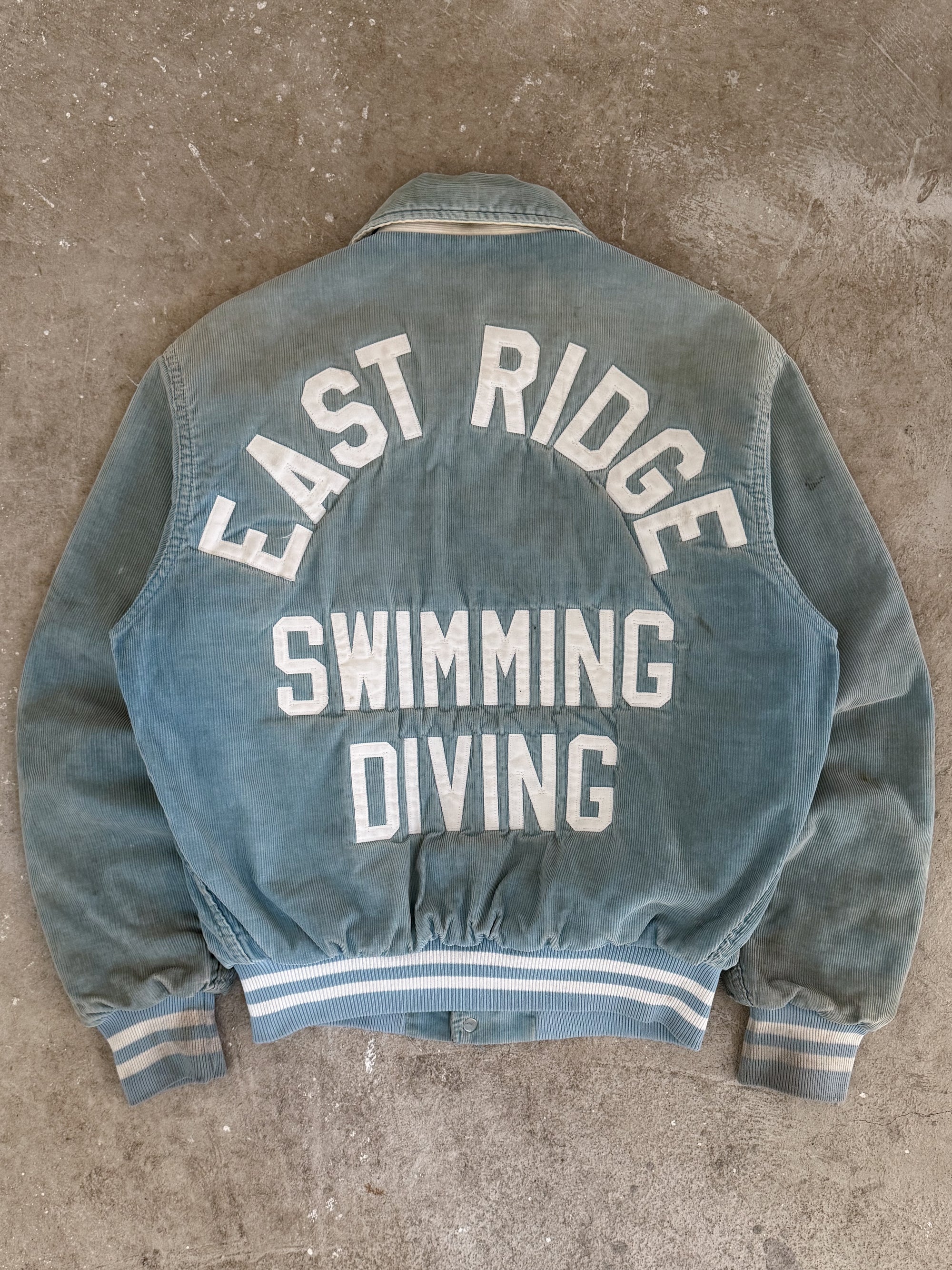 1970s/80s "East Ridge" Faded Corduroy Varsity Jacket (S)