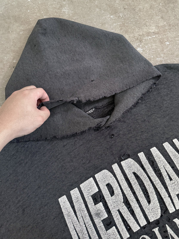 1990s "Meridian Trojans" Thrashed Cut-Off Hoodie (XL)