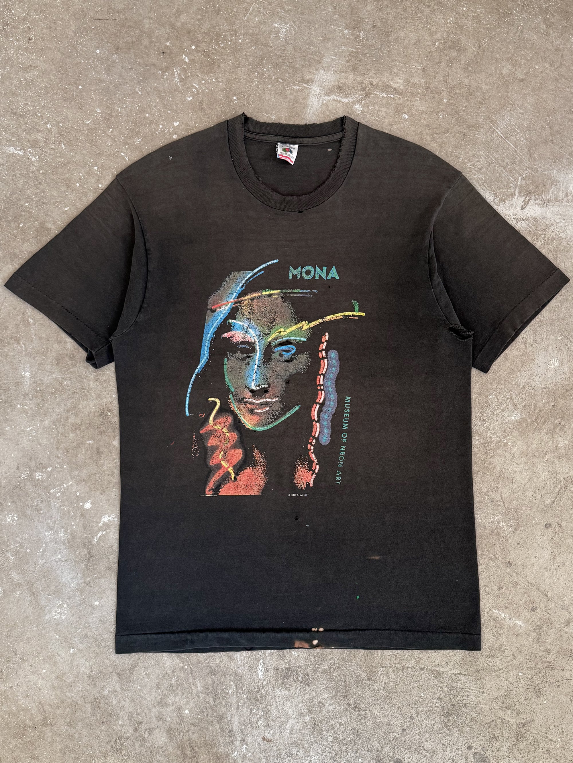 Early 90s Museum of Neon Art "Mona Lisa" Faded Tee (L)