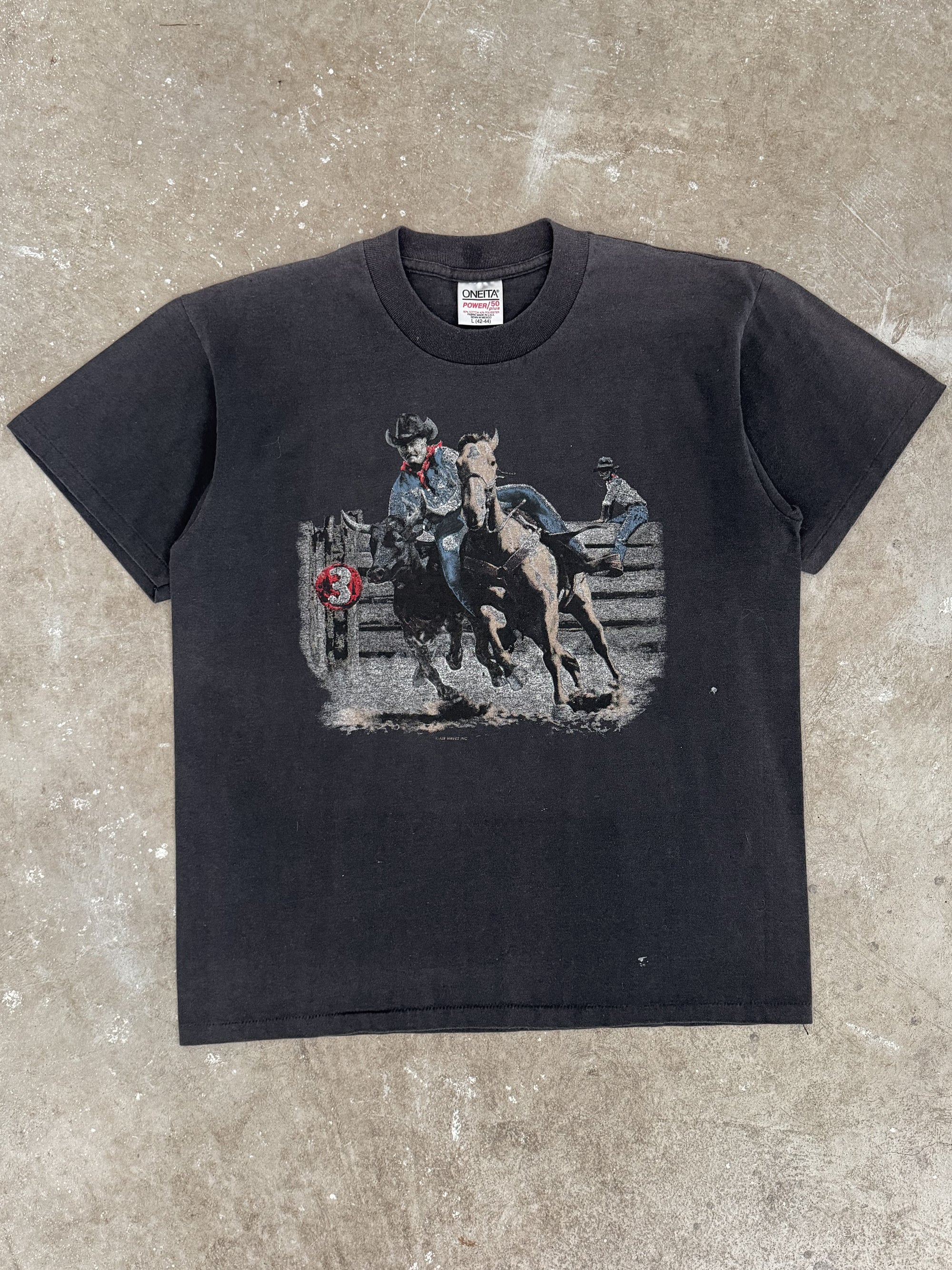 1990s "Rodeo Cowboy" Faded Tee (L)