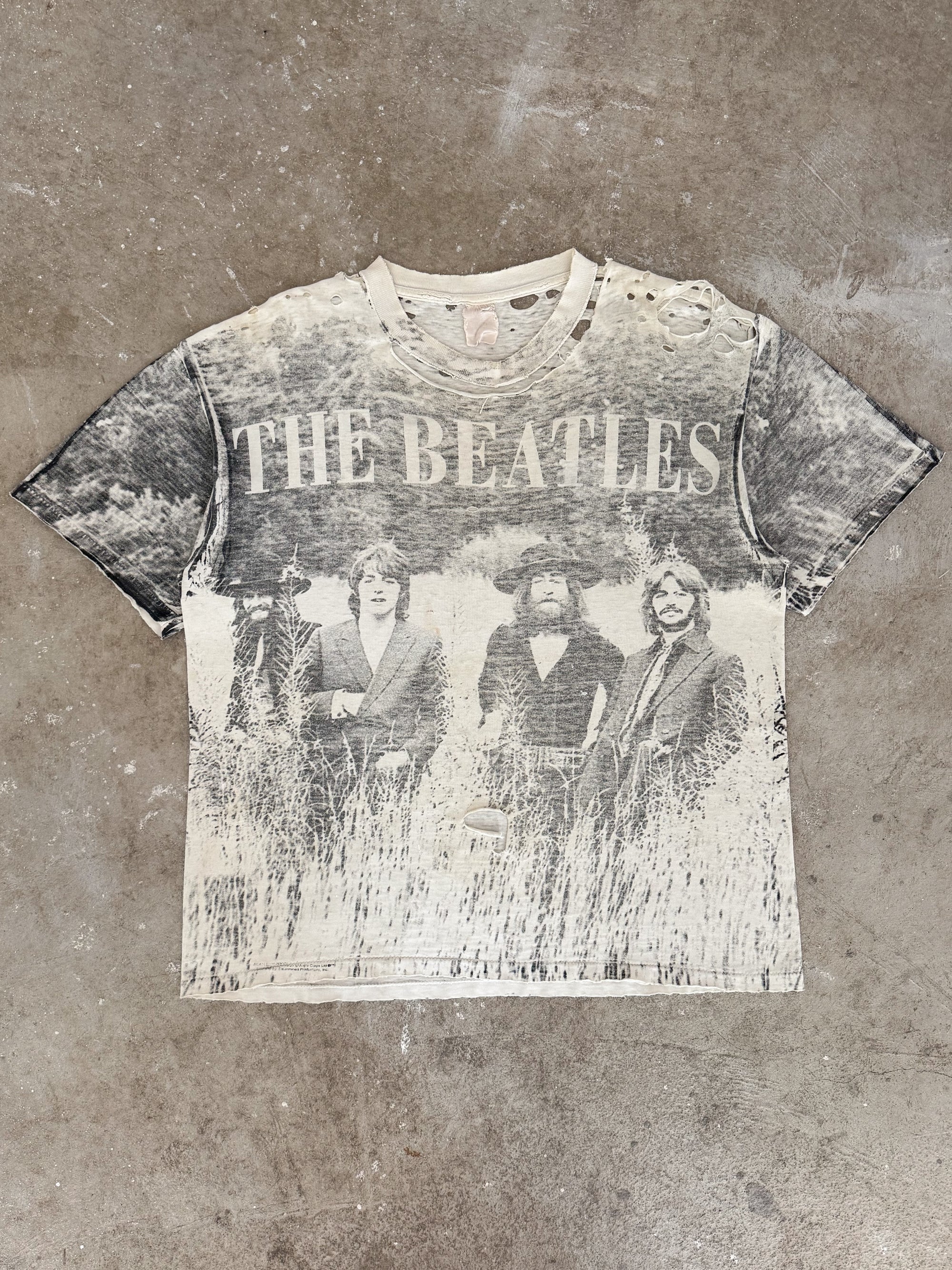 1990s The Beatles Thrashed AOP Tee (L)
