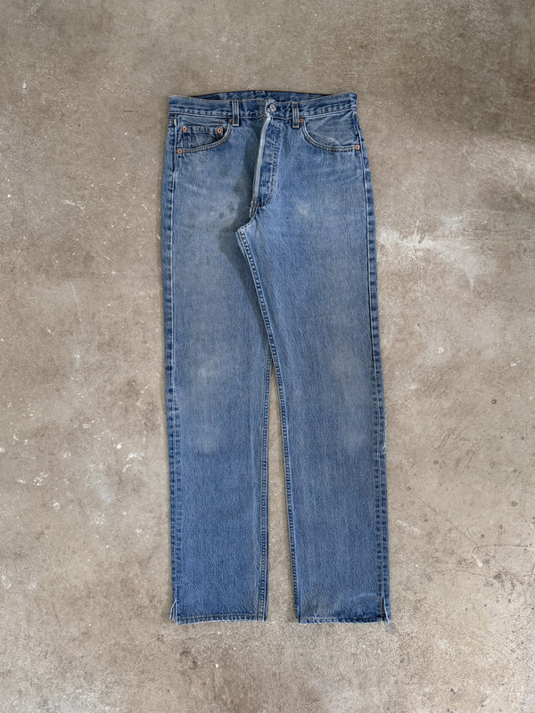 1990s Levis Repaired Faded Blue 501 (31X33)